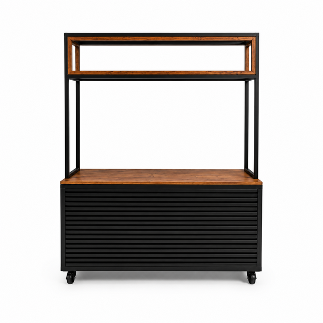 Foodcourt select 195cm - Staal akoestisch paneel zwart