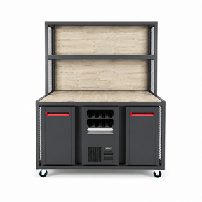 Achterkast industrieel - Staal steigerhout