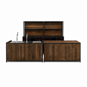 Dubbele barset - Staal old wood