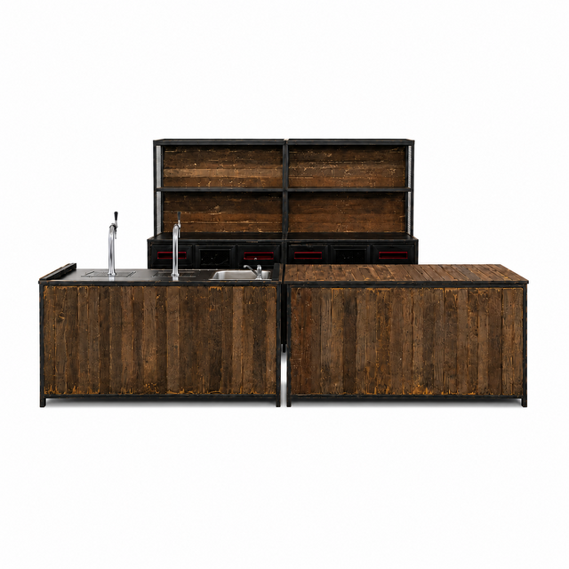 Dubbele barset - Staal old wood