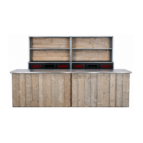 Dubbele uitgifteset - Steigerhout met rvs blad