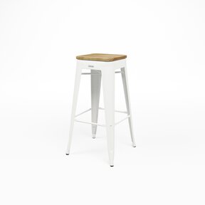 Barkruk Tolix - Wit/iepenhout