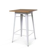 Statafel Tolix 70x70cm - Wit/iepenhout