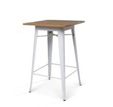 Statafel Tolix 70x70cm - Wit/iepenhout