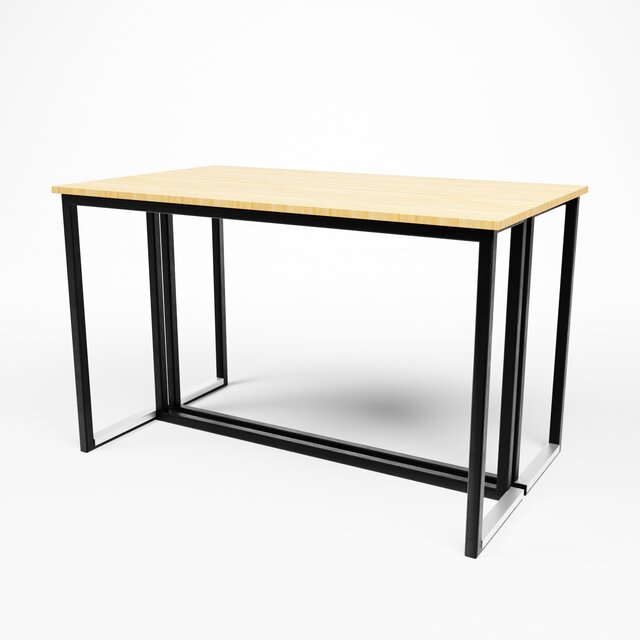 Kubo statafel 120x70cm - Zwart/bamboe