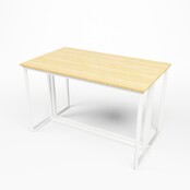 Kubo statafel 120x70cm - Wit/bamboe