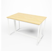 Kubo statafel 120x70cm - Wit/bamboe