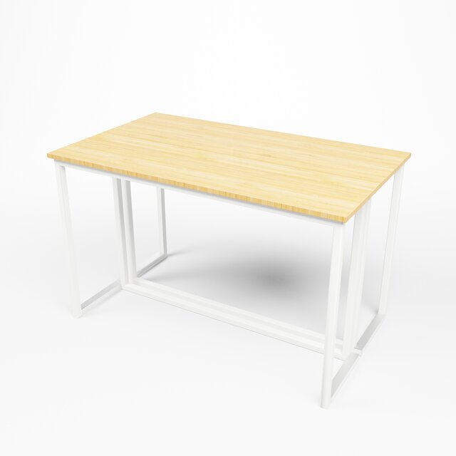 Kubo statafel 120x70cm - Wit/bamboe