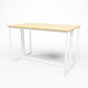 Kubo statafel 120x70cm - Wit/bamboe