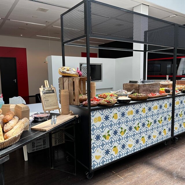 Foodcourt flex 195cm -  Staal Mediterraans citroenen tegelmotief