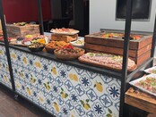 Foodcourt flex 195cm -  Staal Mediterraans citroenen tegelmotief
