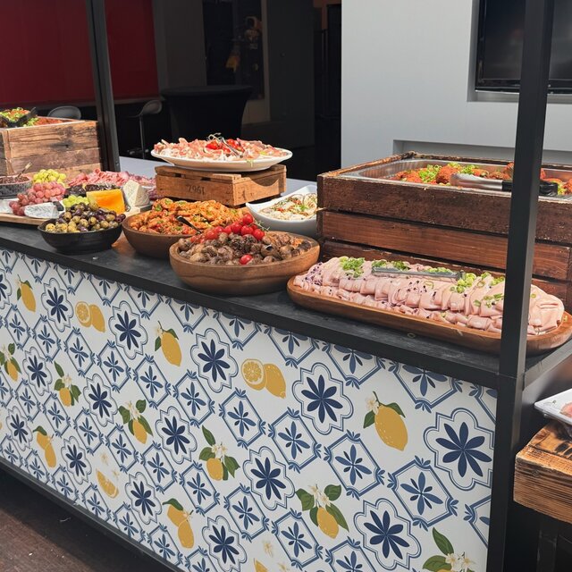 Foodcourt flex 195cm -  Staal Mediterraans citroenen tegelmotief