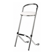 Barstoel rvs/chroom - Wit