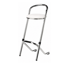 Barstoel rvs/chroom - Wit