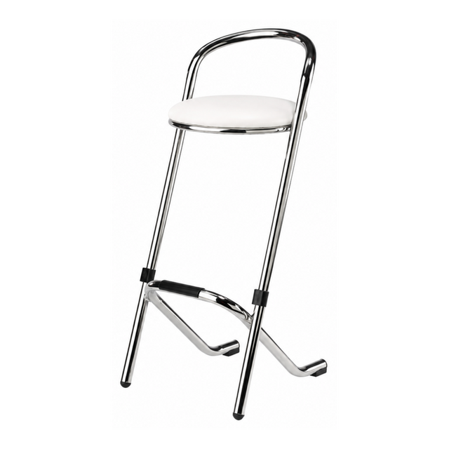 Barstoel rvs/chroom - Wit