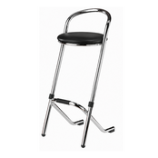Barstoel rvs/chroom - Zwart
