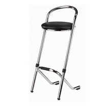 Barstoel rvs/chroom - Zwart