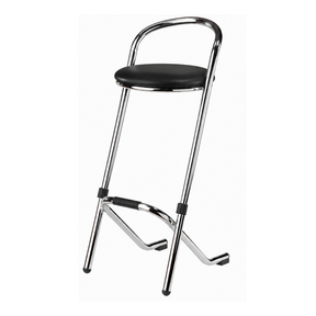 Barstoel rvs/chroom - Zwart