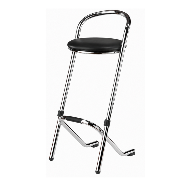 Barstoel rvs/chroom - Zwart