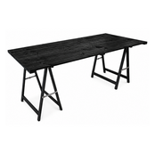Tafel 200x95cm met klapschraag - zwart