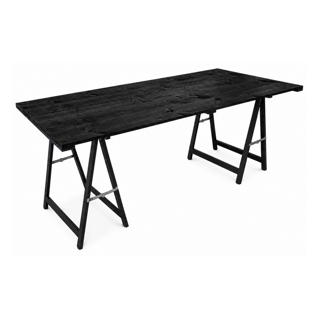 Tafel 200x95cm met klapschraag - zwart