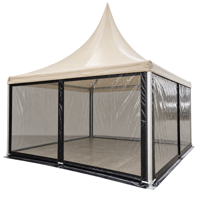 Pagodetent deluxe 5x5m - Zand zwart