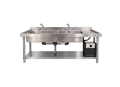 Spoeltafel 180cm incl. boiler - Rvs