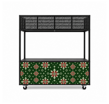 Foodcourt flex 195cm kerst - Staal kerstter groen rood