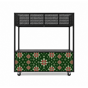 Foodcourt flex 195cm -  Staal kerstter groen rood
