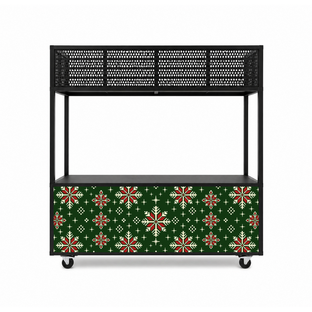 Foodcourt flex 195cm -  Staal kerstter groen rood