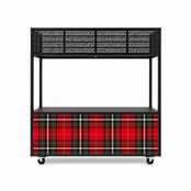 Foodcourt flex 195cm -  Staal kerst ruit rood groen
