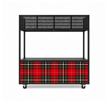Foodcourt flex 195cm -  Staal kerst ruit rood groen