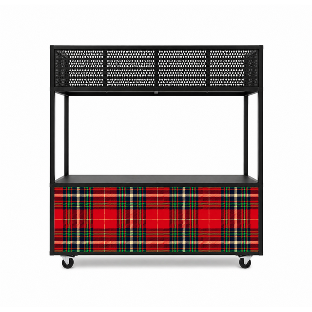Foodcourt flex 195cm -  Staal kerst ruit rood groen