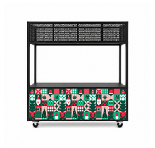 Foodcourt flex 195cm kerst -  Staal kerstman rood groen