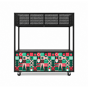 Foodcourt flex 195cm -  Staal kerstman rood groen