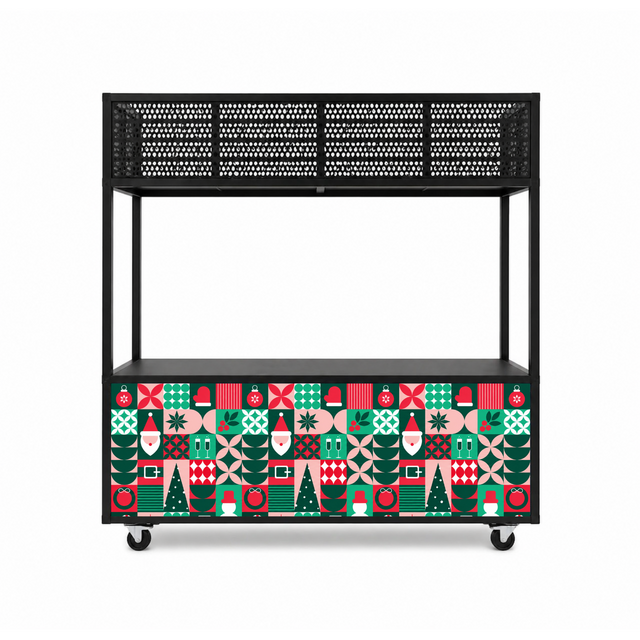 Foodcourt flex 195cm kerst -  Staal kerstman rood groen