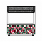 Foodcourt flex 195cm kerst - Staal sneeuwpop roze groen