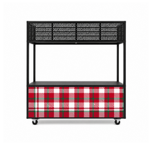 Foodcourt flex 195cm kerst -  Staal kerst ruit rood wit