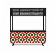 Foodcourt flex 195cm kerst -  Staal kerstornament groen rood