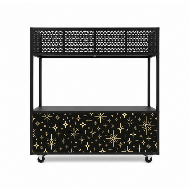 Foodcourt flex 195cm kerst -  Staal ster zwart goud