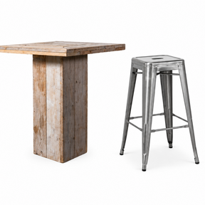 Staset vierkant - Steigerhout/retro grijs