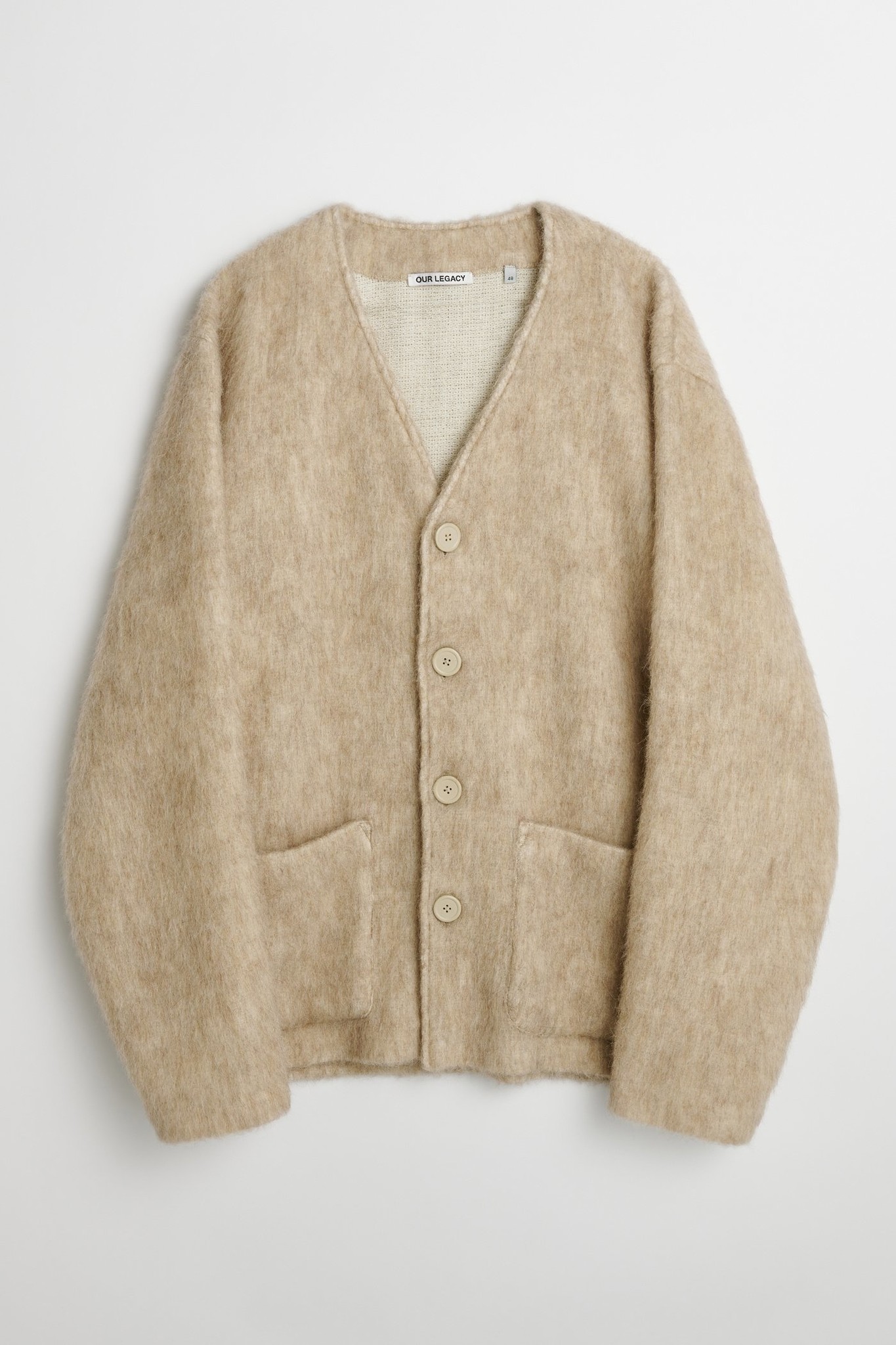 OUR LEGACY CARDIGAN ANTIQUE WHITE MOHAIR - RESERVOIR STORE