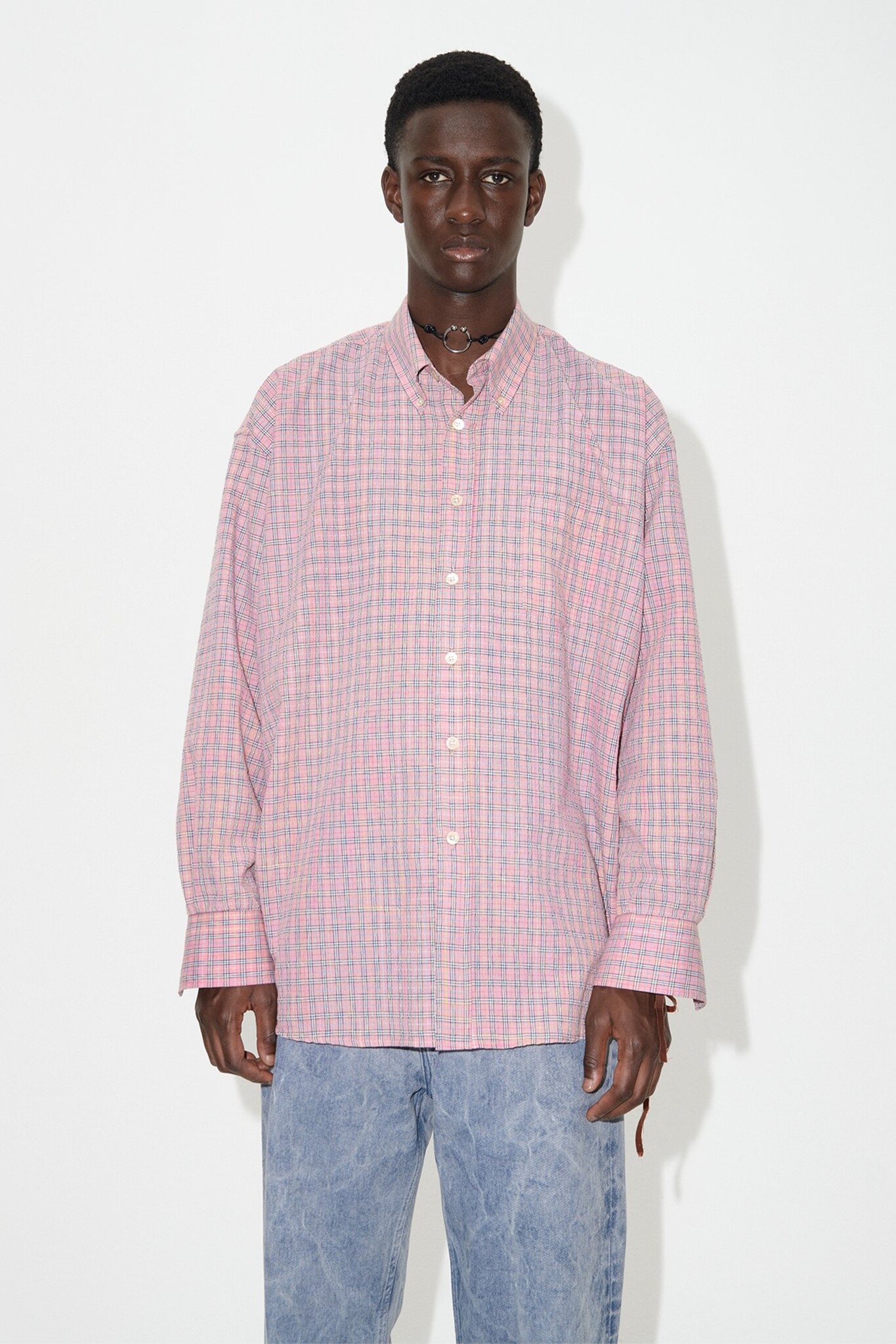 OUR LEGACY BORROWED BD SHIRT, Pink Kimble Check - RESERVOIR STORE