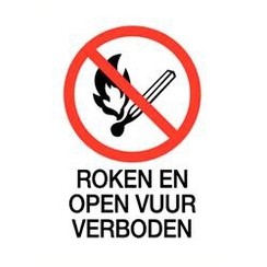 Rauchen und offenes Feuer verboten