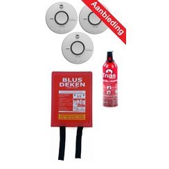 Brandschutzset 1 mit Rauchmeldern, Löschdecke und Sprühlöscher