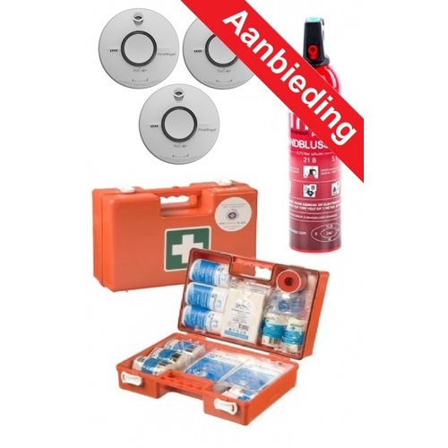 Recommand Brandschutzset 3 mit Rauchmeldern, Löschdecke und 6-Liter-Feuerlöscher