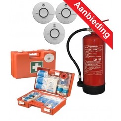 Brandschutzset 3 mit Rauchmeldern, Löschdecke und 6-Liter-Feuerlöscher