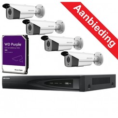 Hikvision IPHD 4x 3MP Bullet 80m IR 8-Kanal-HDD-Recorder