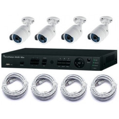 Truvision NVR POE harddisk recorder met 4x IP 1.3MP beveiligingscamera 4mm