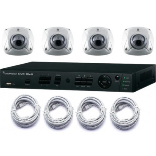 Truvision Truvision NVR POE harddisk recorder met 4x IP 1.3MP mini domecamera 2.8mm